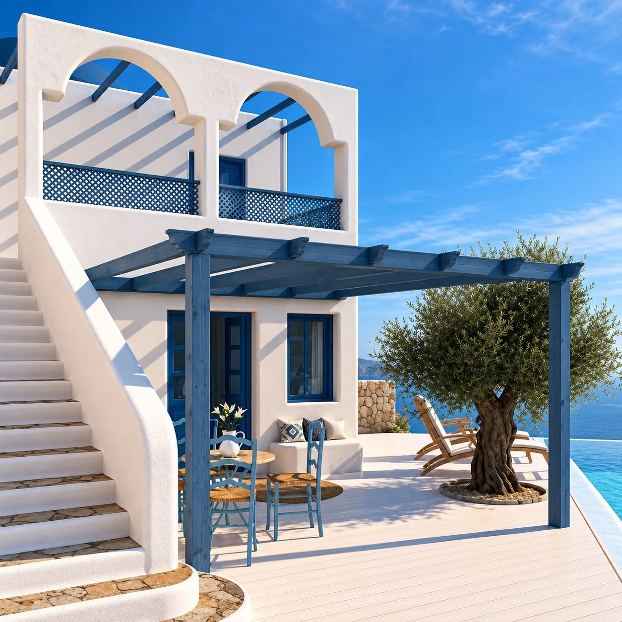 Pérgola en kit de abeto laminado, modelo Atenas
