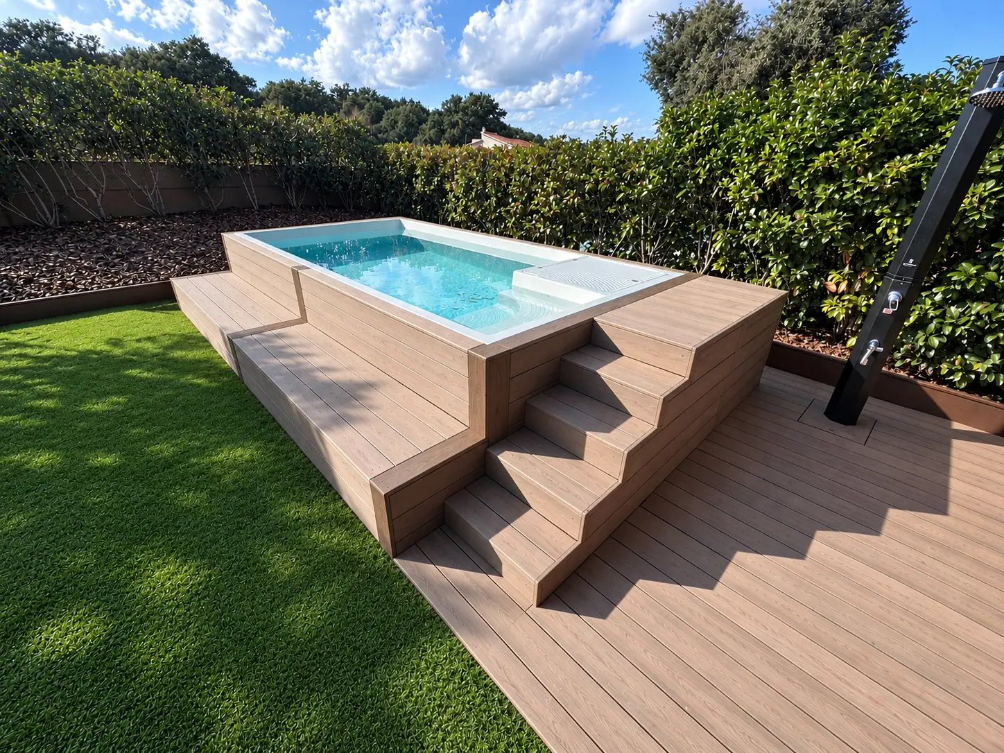 Piscina elevada revestida en Les Pedreres: foto 2 de la obra